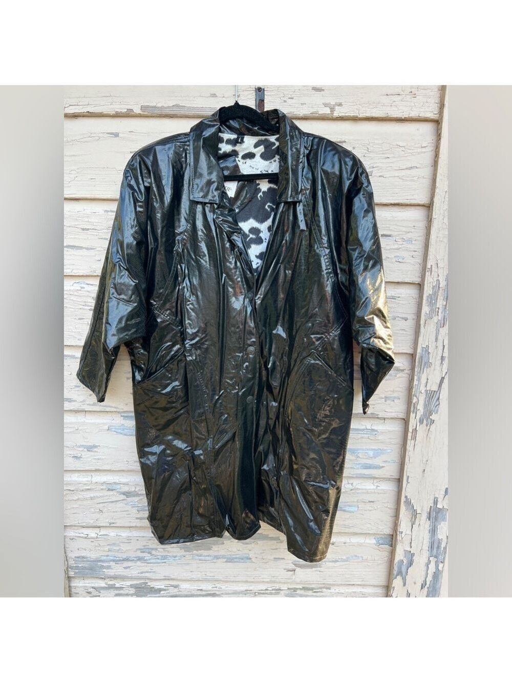 Vintage Wippette Kenn Sporn 80s Retro Vinyl Raincoat All Weather Coat Jacket
